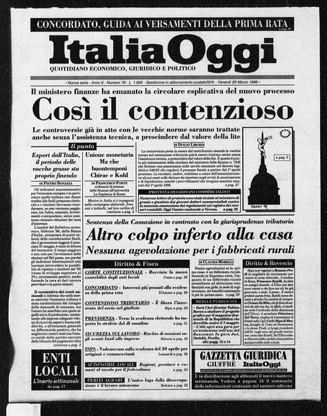 Italia oggi : quotidiano di economia finanza e politica